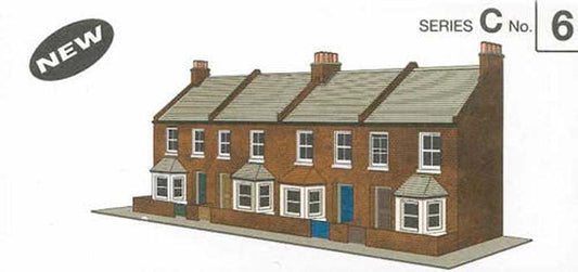 Superquick Four Red Brick Terraced Fronts Card Kit OO Gauge SQC6