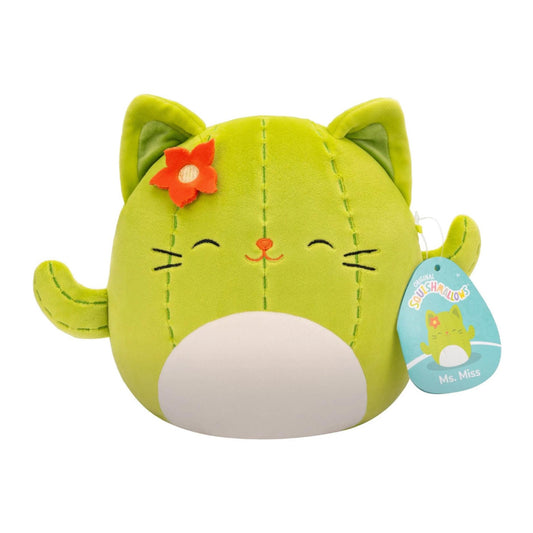 Squishmallows Ms. Miss the Green Cactus Cat w/Closed Eyes 7.5" Plush Soft Toy