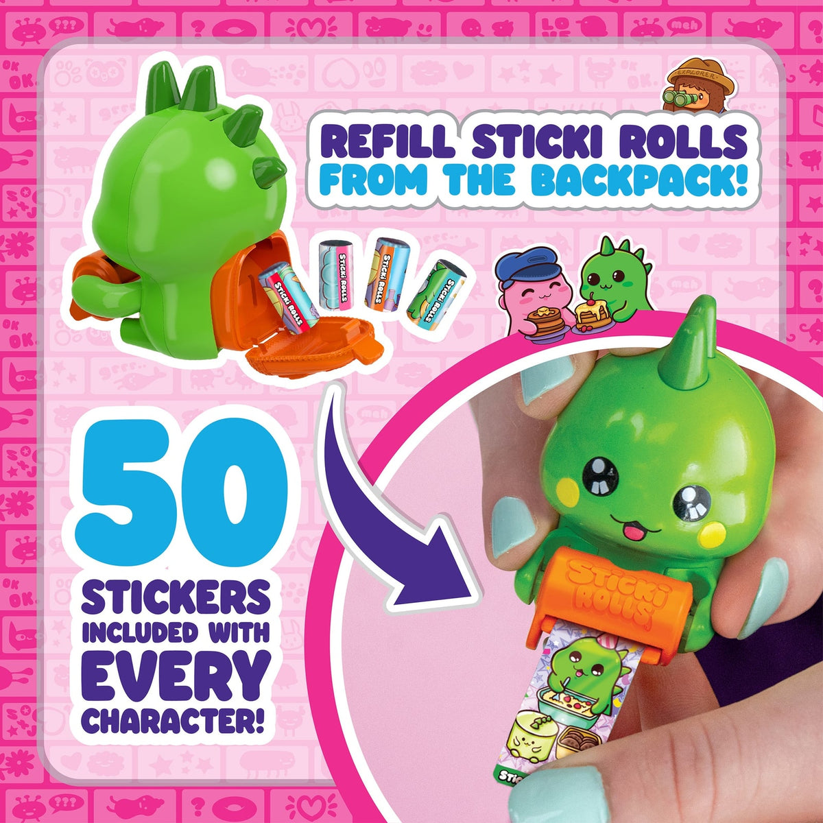 Sticki Rolls Sticki Mates Collectable Sticker Dispenser Mystery Character - image 7