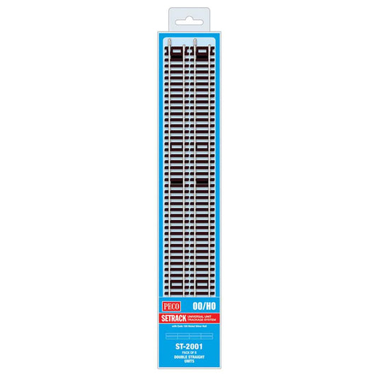 PECO ST-2001 Double Straight 335mm 8-Pack ST-201 Setrack OO/HO Track