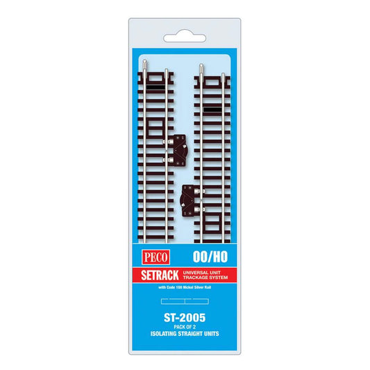 PECO ST-2005 Isolating Standard Straight & Switch 168mm Setrack OO/HO Track