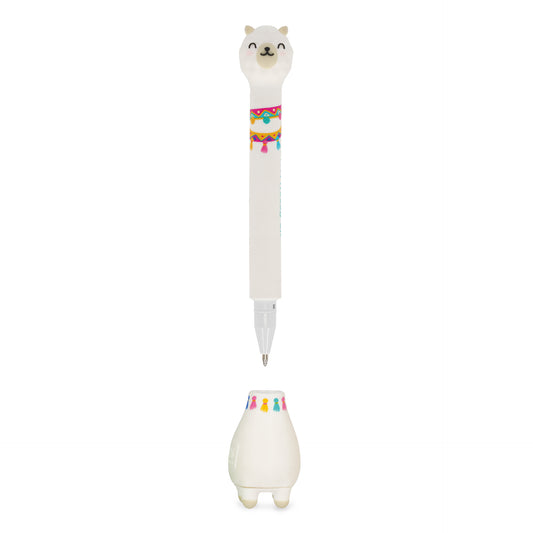 Legami Stand-Ink Ovation Ballpoint Pen with Base - Llama - Sky Blue