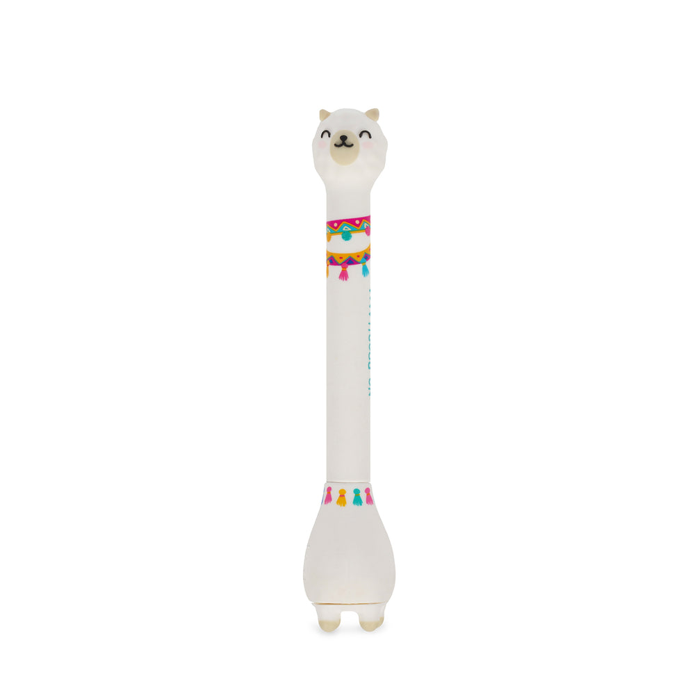 Legami Stand-Ink Ovation Ballpoint Pen with Base - Llama - Sky Blue