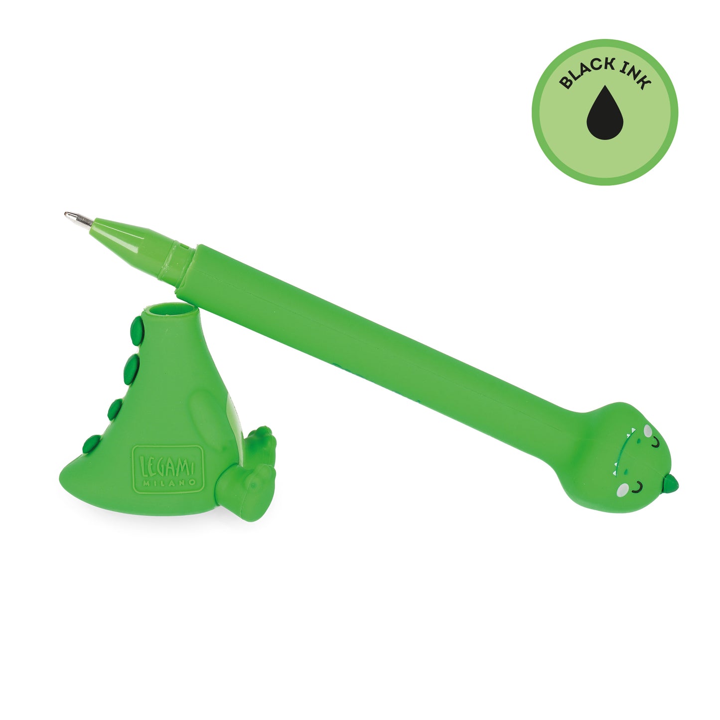 Legami Stand-Ink Ovation Ballpoint Pen with Base - Dino - Black