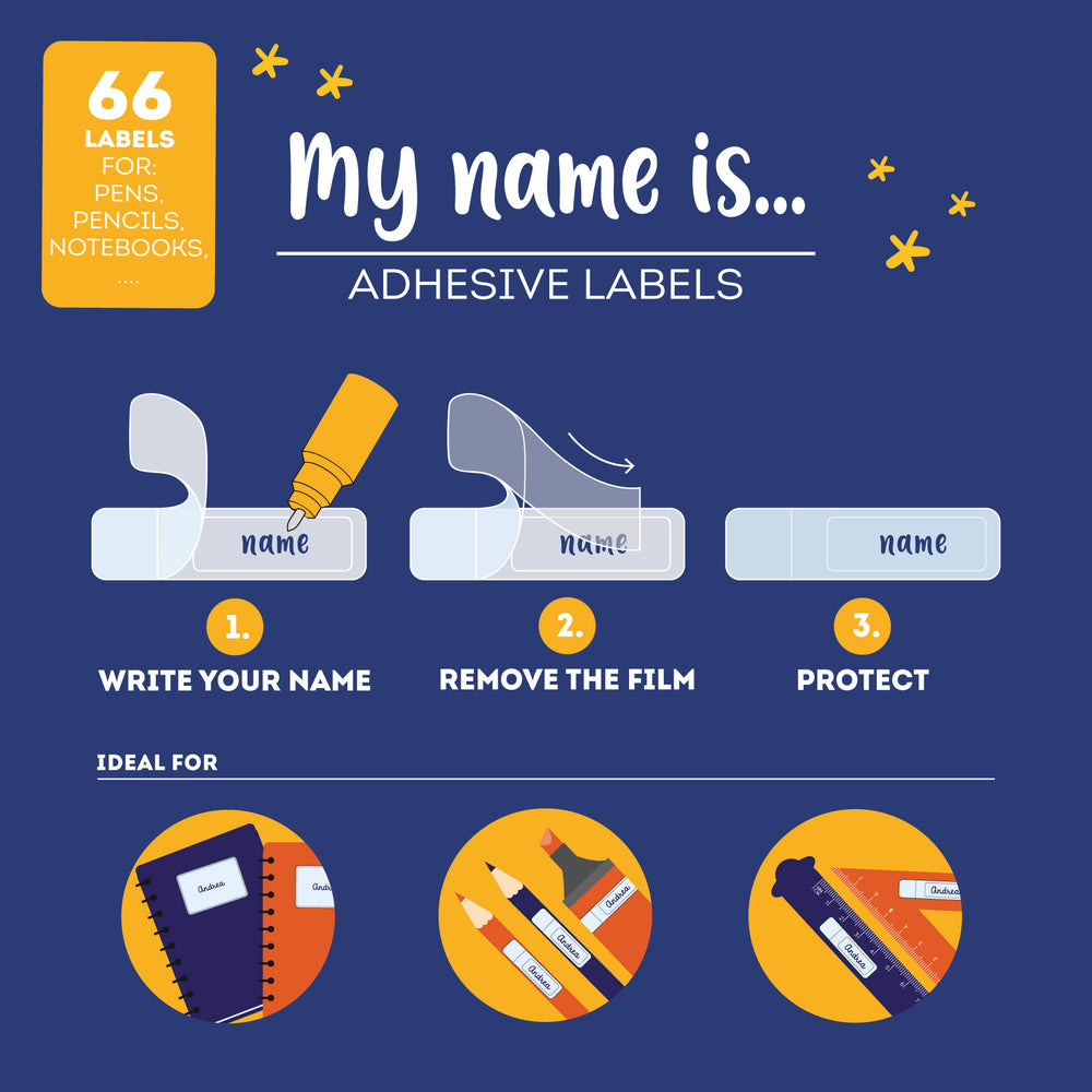 Legami My Name Is... Set of 66 Adhesive Labels - Space