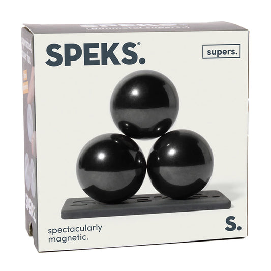 Speks Supers - Set of 3 Giant Magnet Balls: Gun Metal Adult Fidget Stress-Relief