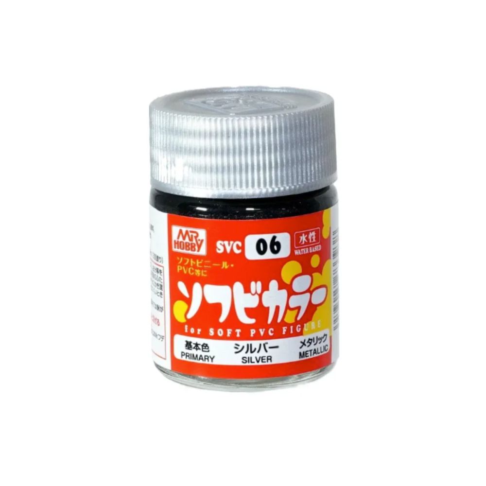 Mr Hobby Mr Soft SVC-06 Soft Vinyl Colour Silver Acrylic Paint 18ml