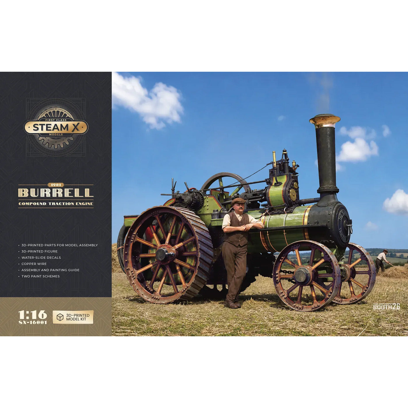 ScaleX 1901 Burrell Compound Traction Steam Engine 1:16 3D Printed Model Kit