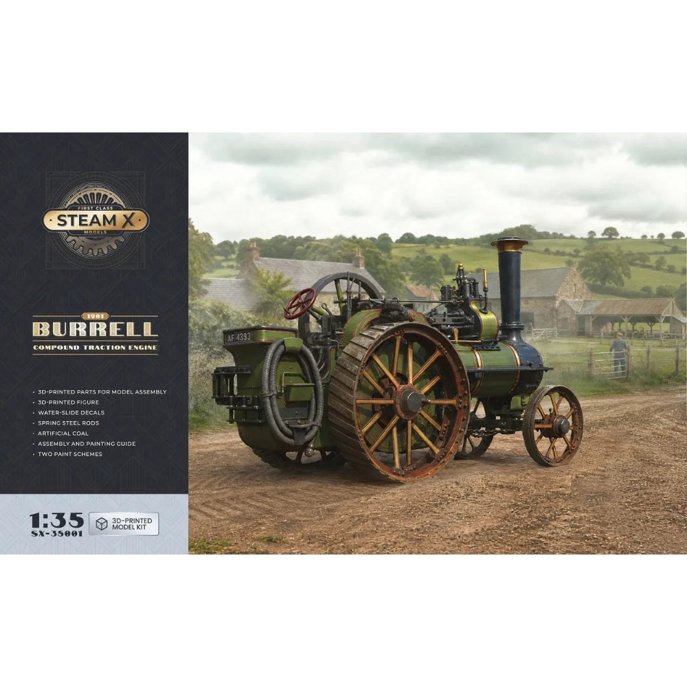 SteamX by ScaleX 1901 Burrell Compound Traction Steam Engine 1:35 3D Printed Model Kit