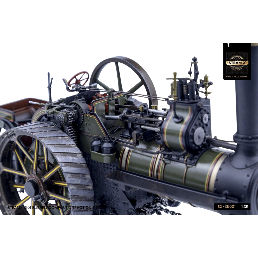 SteamX by ScaleX 1901 Burrell Traction Engine & Wagon Trailer 1:35 3D Model Kits