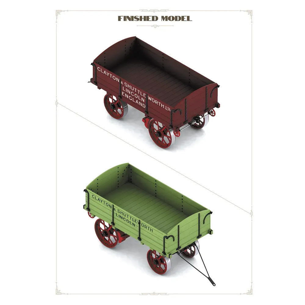 SteamX by ScaleX 1901 Burrell Traction Engine & Wagon Trailer 1:35 3D Model Kits