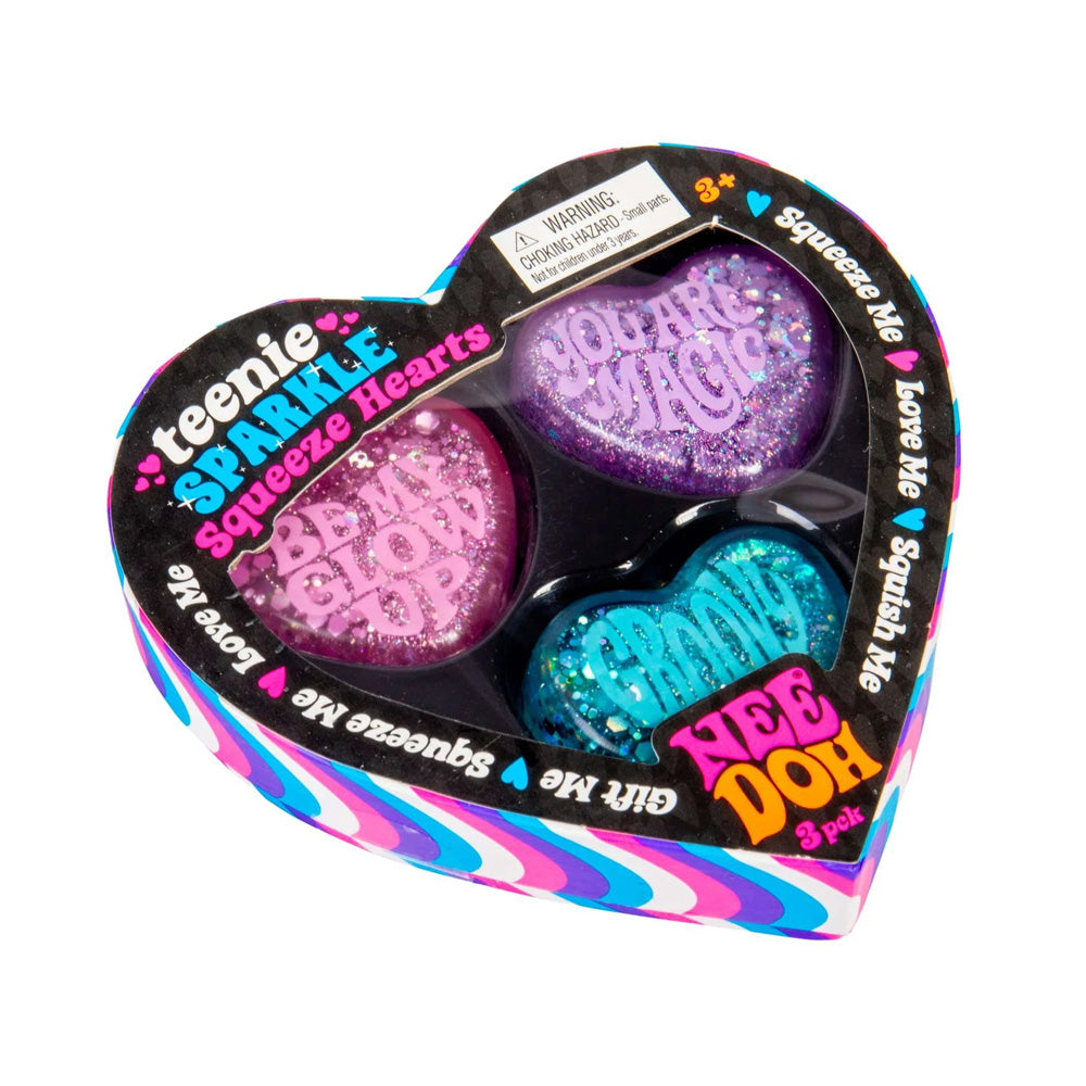 NeeDoh Teenie Sparkle Hearts Small Sparkly Valentine's Day