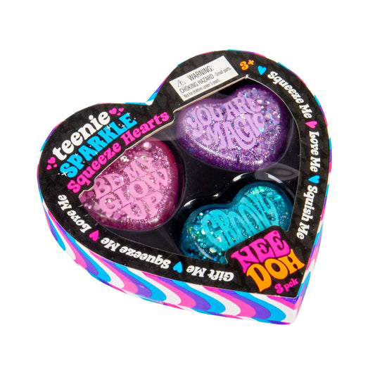 NeeDoh Teenie Sparkle Hearts Small Sparkly Valentine's Day