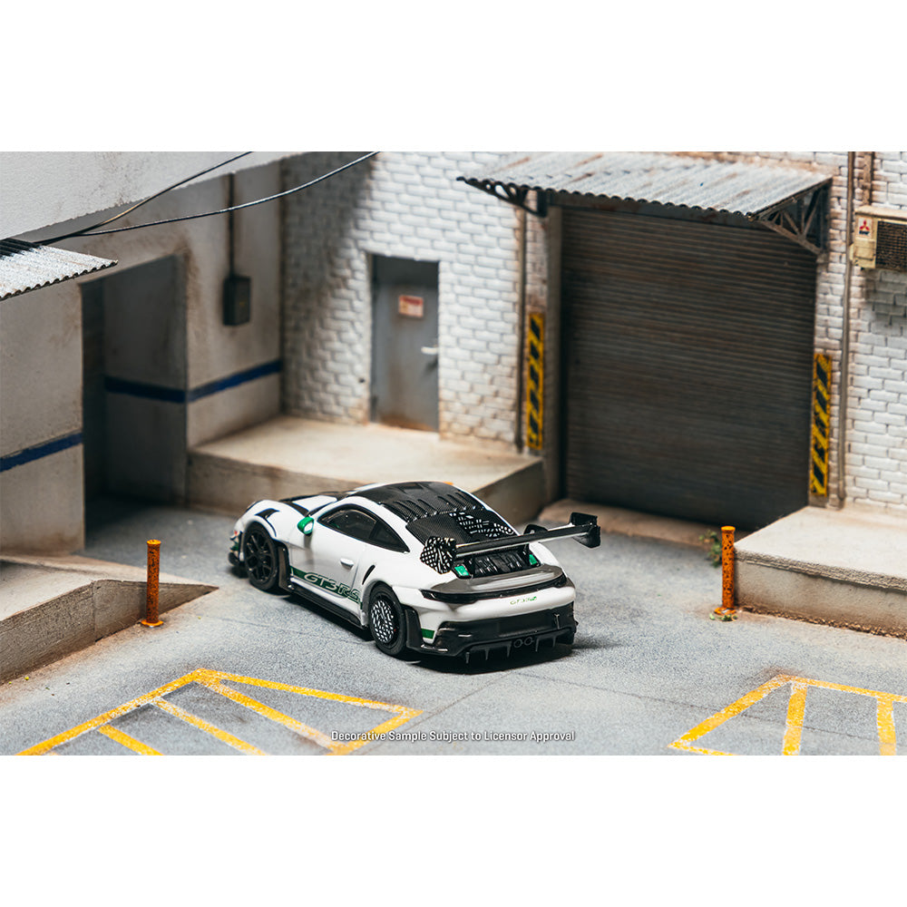 Tarmac Works x Minichamps Porsche 911 GT3RS (992.1) MR White/Green 1:64 Diecast