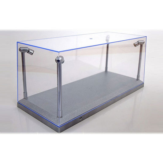 Triple 9 1:18 Car Display Case w/4 Adjustable LED Lights Silver Base