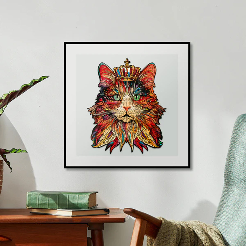 Rowood Cat King Wooden Jigsaw Puzzle TA002
