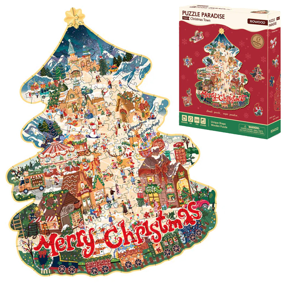 Rowood Christmas Town Wooden Jigsaw Puzzle TA007