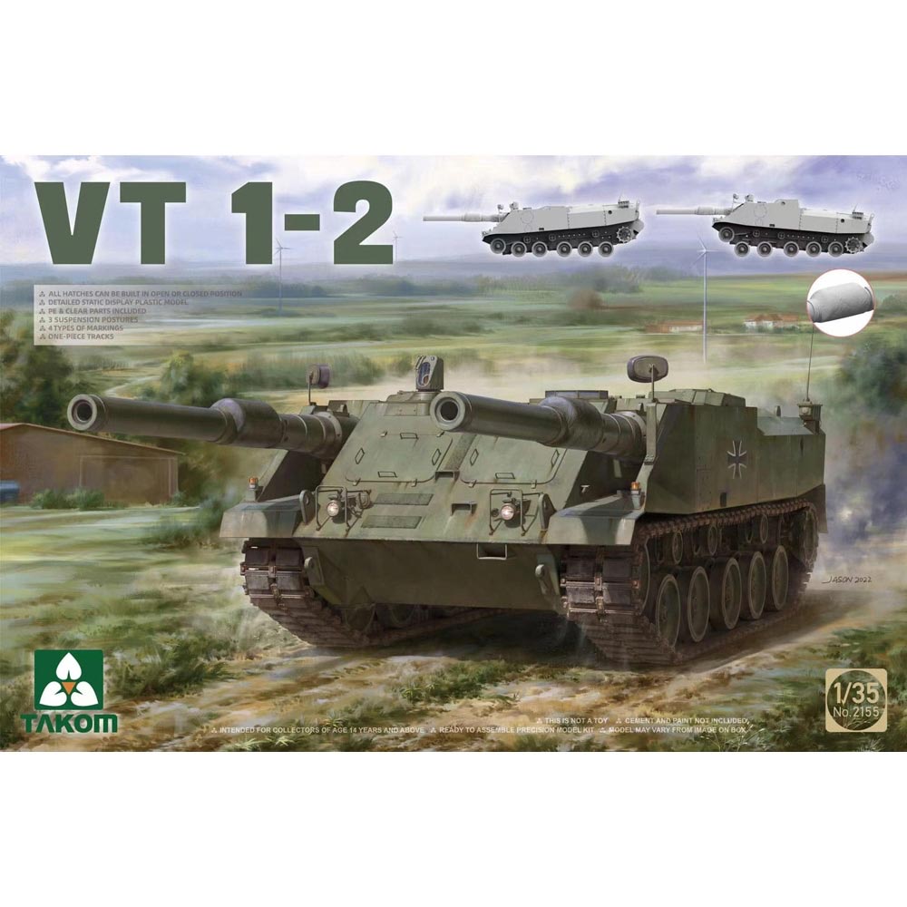 Takom 2155 German Versuchstrager VT 1-2 1970s Prototype Tank 1:35 Model Kit