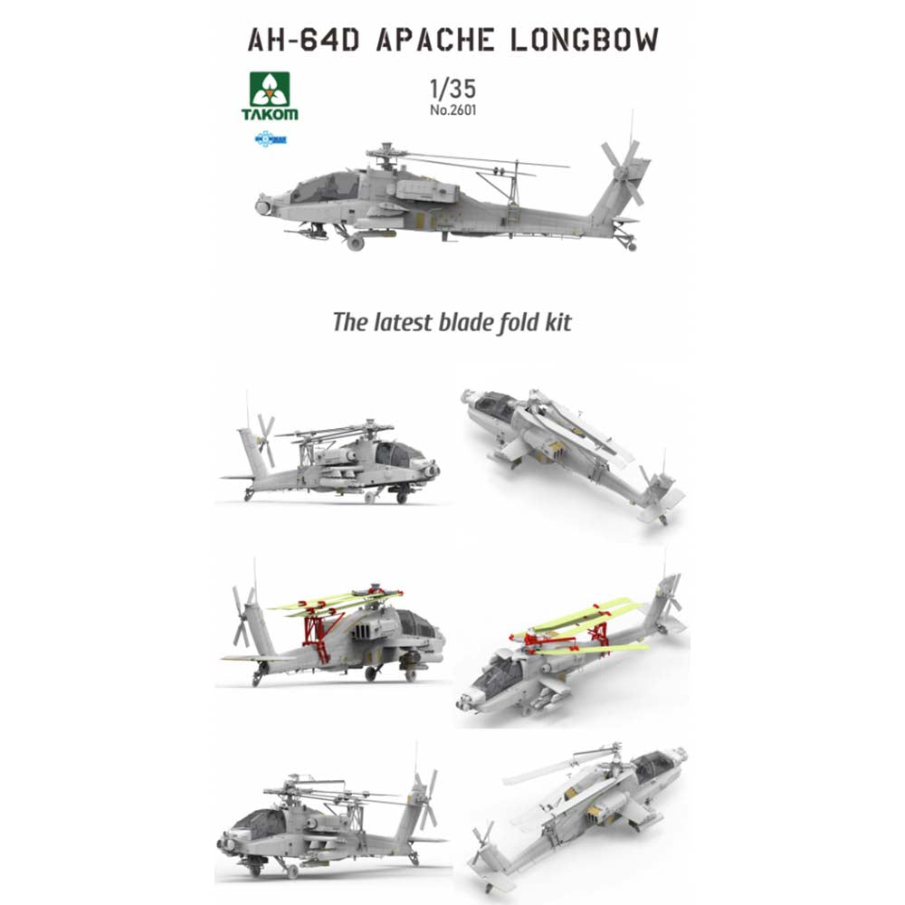 Takom AH-64D Apache Longbow 1:35 Helicopter Plastic Model Kit 2601