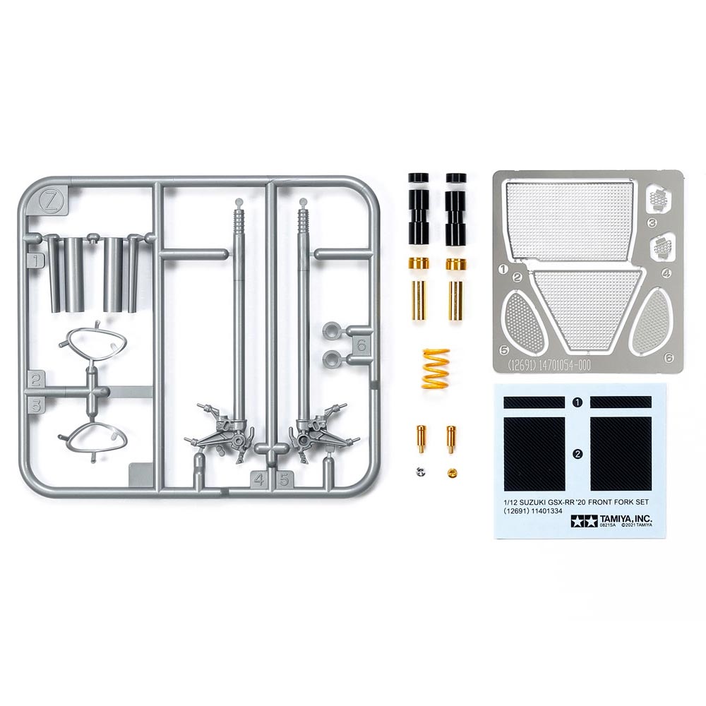Tamiya 14139 Team Suzuki Ecstar GSX-RR20 1:12 Bike Kit inc. Fork Set 12691