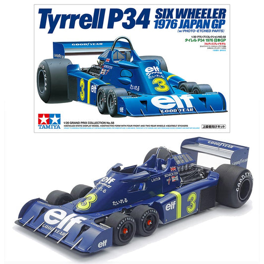 Tamiya Tyrrell P34 Six Wheelers 1976 Japan GP 1:20 Plastic Model Kit 20058