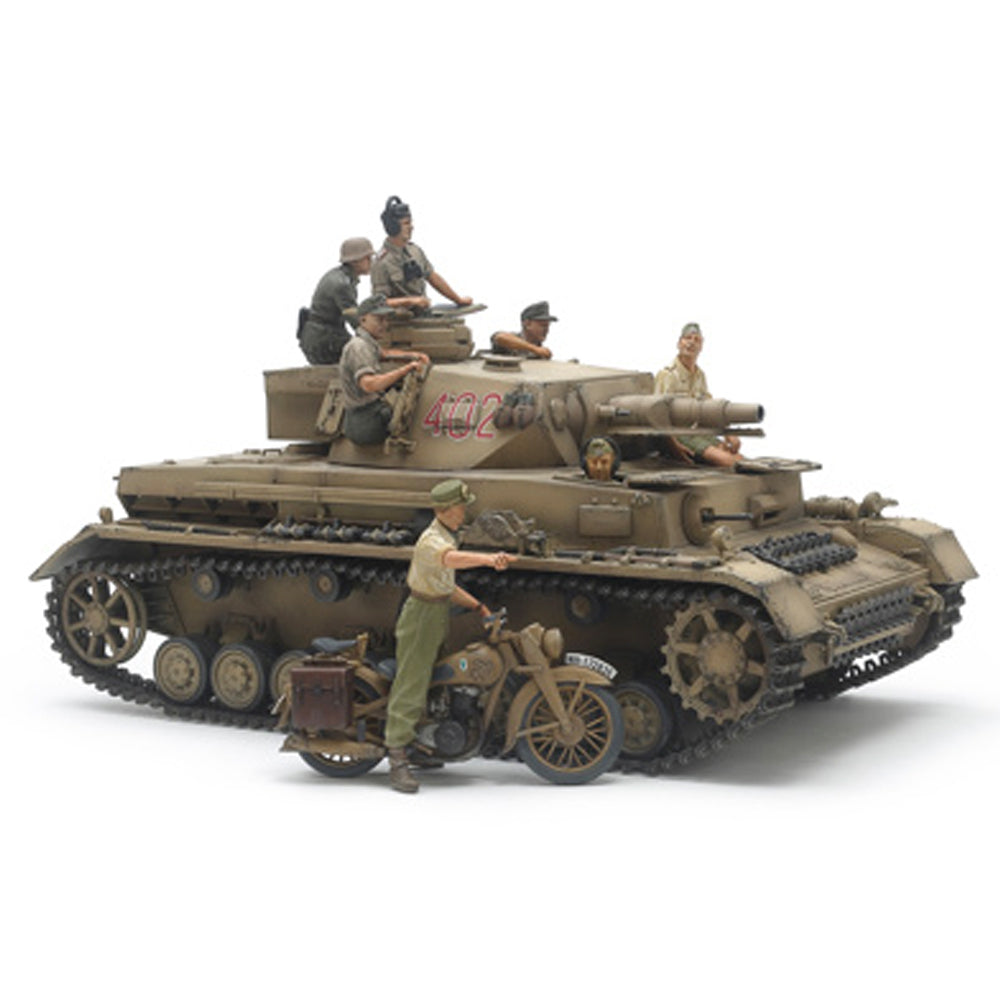 Tamiya 25208 Panzer Kampfwagen IV Ausf F & German Motorcyle Set  1:35 Model Kit