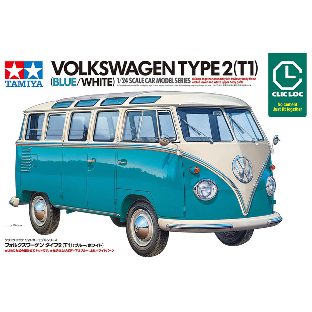 Tamiya 28102 Volkswagen Type 2 (T1) Blue & White Clic Loc 1:24 Model Kit