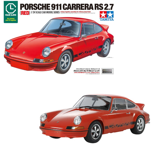 Tamiya 28104 Porsche 911 Carrera RS 2.7 Red 1:24 Clic Loc Model Kit