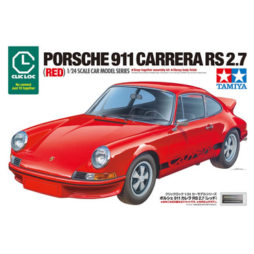 Tamiya 28104 Porsche 911 Carrera RS 2.7 Red 1:24 Clic Loc Model Kit