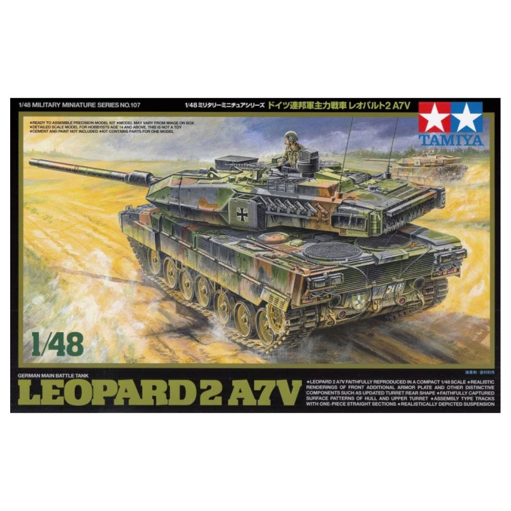 Tamiya 32607 Leopard 2 A7V German Main Battle Tank 1:48 Model Kit ...