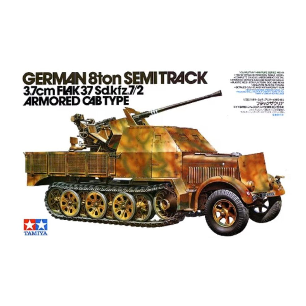 Greman Modles Tamiya 35144 German 8ton Semitruck 3.7cm Flak 37 Sd.Kfz.7/2 1:35 Model ...