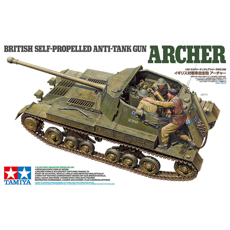 TAMIYA 35356 British Self Propelled Anti Tank Gun Archer 1:35 Military Model Kit