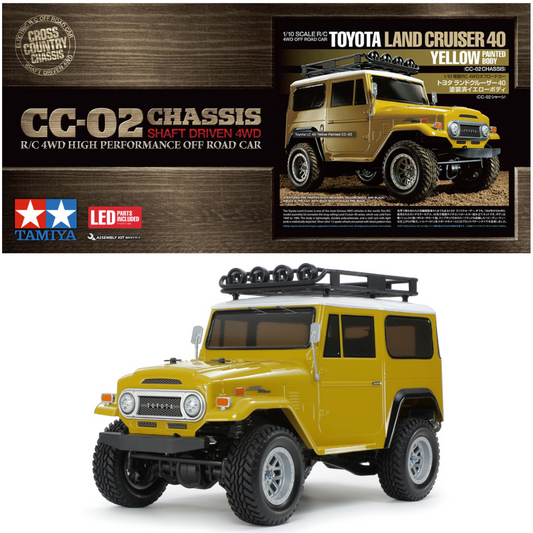 Tamiya RC 47490  Toyota Land Cruiser Yellow Body CC-02 1:10 RC Car Assembly Kit