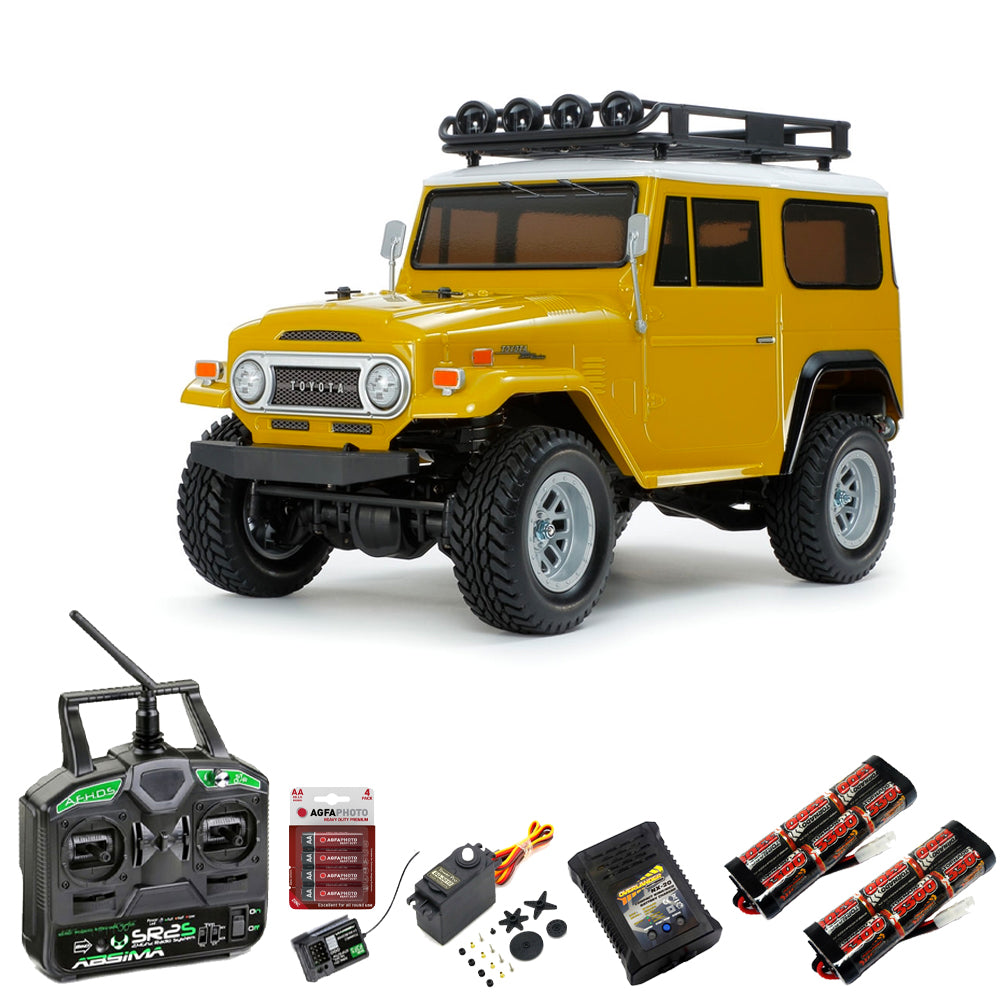 Tamiya RC 47490 Toyota Land Cruiser Yellow CC-02 1:10 RC Premium Stick Bundle