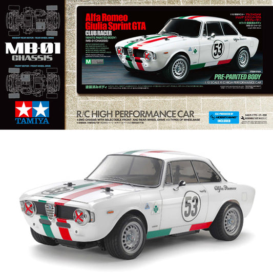 Tamiya RC 47501 Giulia Sprint GTA Whi PB MB-01 1:10 RC Assembly Kit