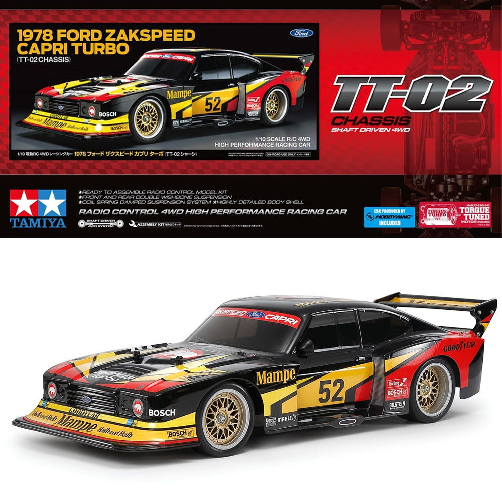 Tamiya RC 47526 1978 Ford Zakspeed Capri Turbo (TT-02) 1:10 RC Assembly Kit
