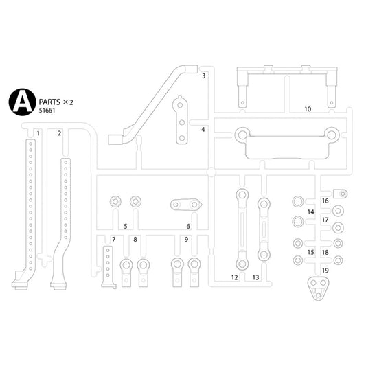 Tamiya RC 51661 TC-01 A Parts (Body Mounts) RC Spares Accessories