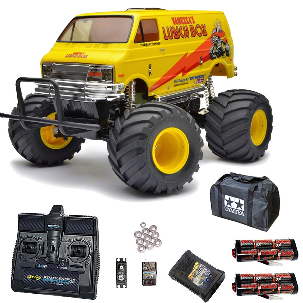 TAMIYA RC 58347 Lunch Box 2005 Monster Truck 1:12 PRO Stick Radio Bundle