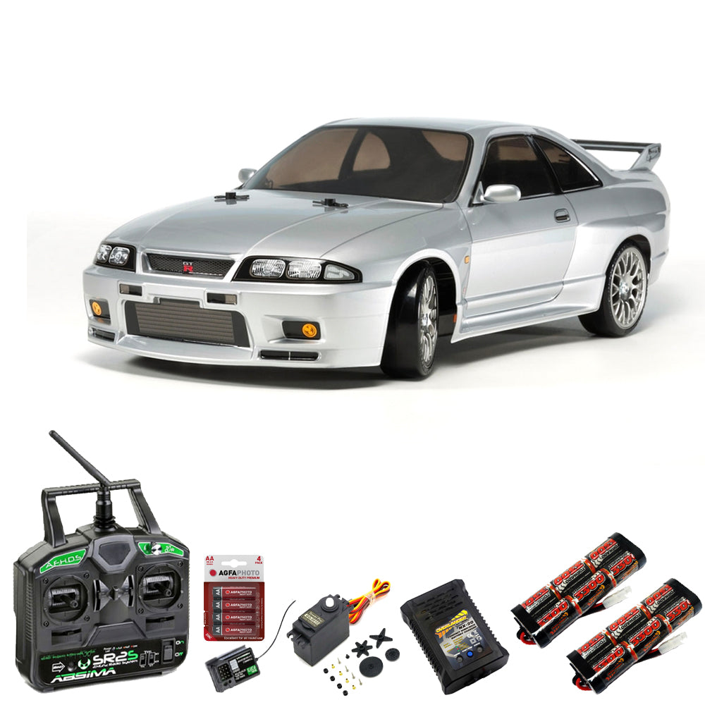 TAMIYA RC 58604 Skyline GTR R33 TT-02D 1:10 Car Premium Stick Bundle