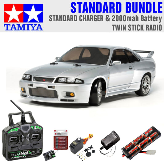 TAMIYA RC 58604 Skyline GTR R33 TT-02D 1:10 Car Standard Stick Bundle