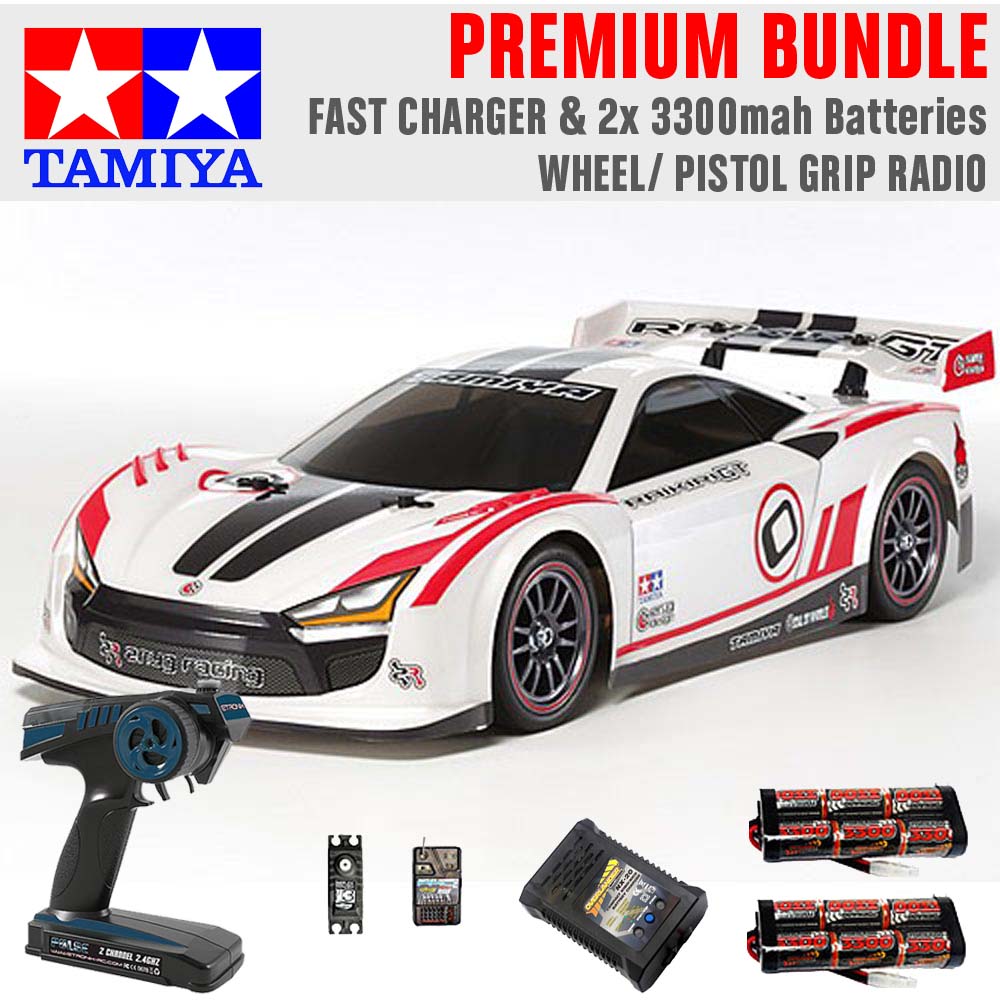TAMIYA RC 58626 Raikiri GT TT-02 1:10 Premium Wheel Radio Bundle