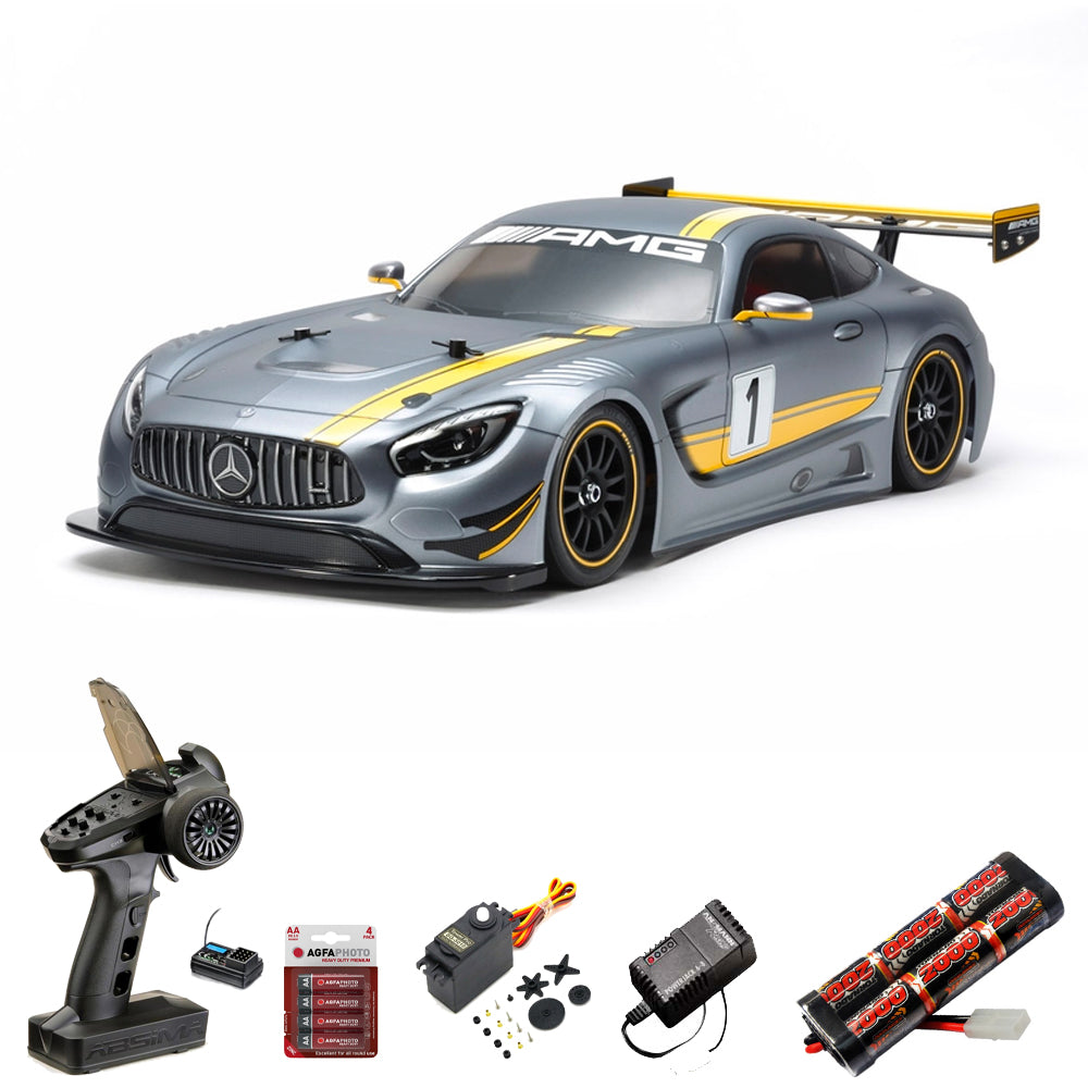 TAMIYA RC 58639 Mercedes AMG GT3 TT-02 1:10 Car Standard Wheel Bundle