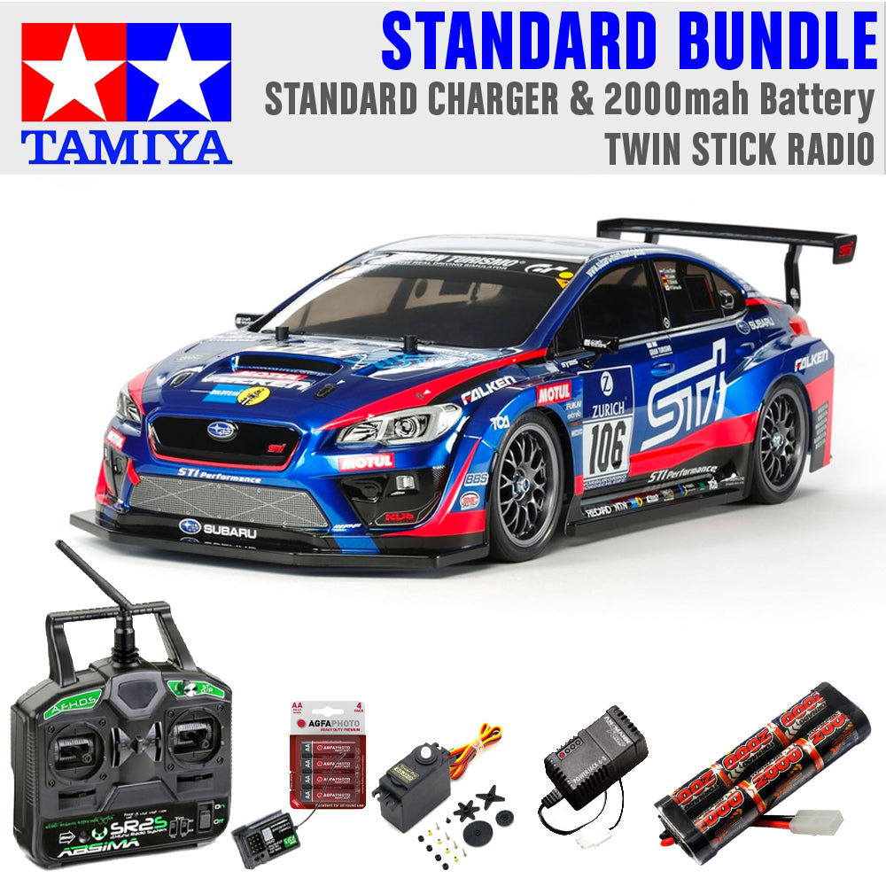 Tamiya RC 58645 Subaru WRX STi 24hr Nurburgring TT-02 1:10 Standard Stick Bundle
