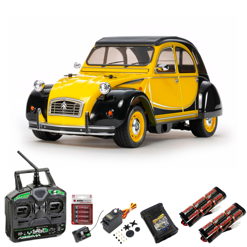 TAMIYA RC 58655 Citroen 2CV Charleston 1:10 Car Premium Stick Bundle