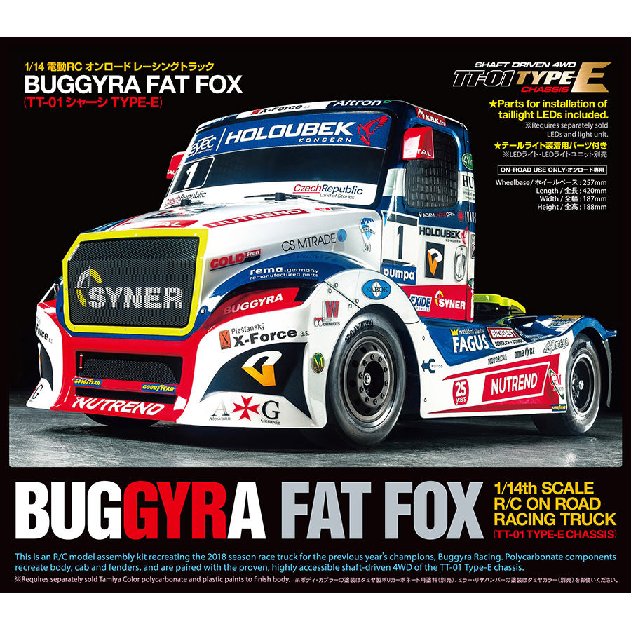 TAMIYA RC 58661 Buggyra Fat Fox Racing Truck TT-01E 1:14 RC Assembly Kit