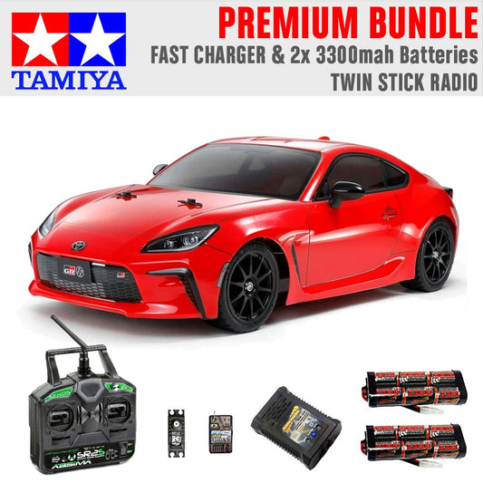 TAMIYA RC 58694 Toyota GR86 (TT-02) 1:10 Premium Stick Radio Bundle