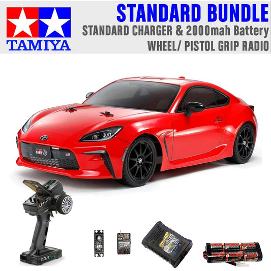 TAMIYA RC 58694 Toyota GR86 (TT-02) 1:10 Standard Wheel Radio RC Car Bundle