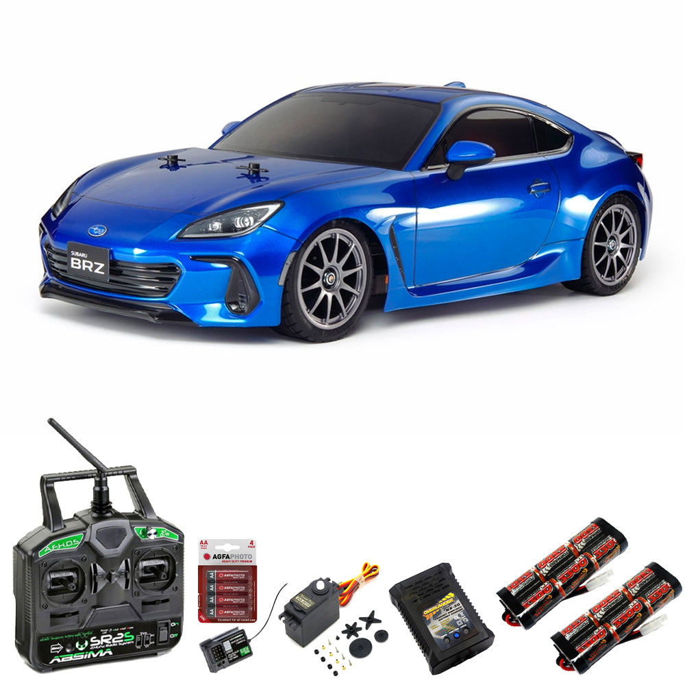 Tamiya RC 58702 Subaru BRZ ZD8 TT-02 1:10 RC Model Car Premium Stick Bundle