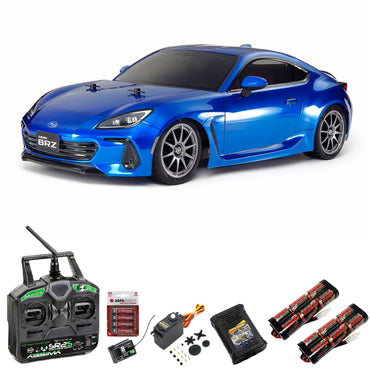 Tamiya RC 58702 Subaru BRZ ZD8 TT-02 1:10 RC Model Car Premium Stick Bundle