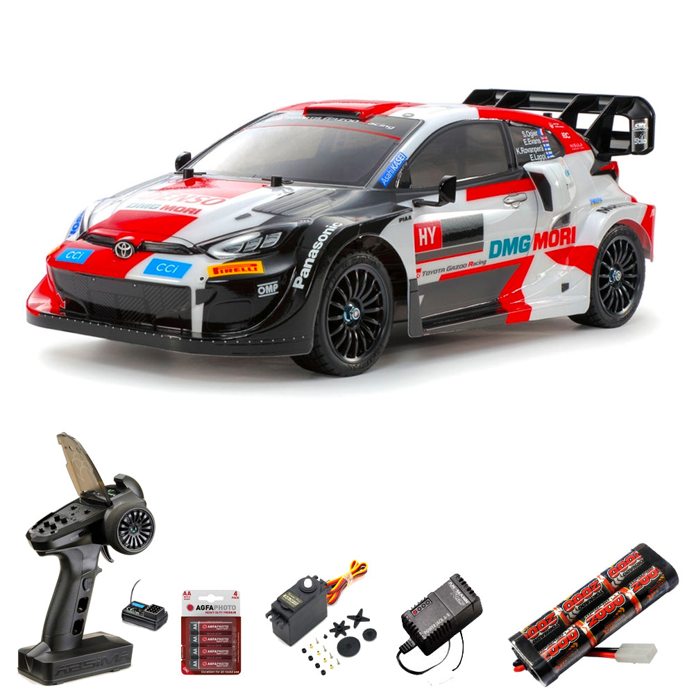 Tamiya RC 58716 Toyota Yaris Rally 1 Hybrid  TT-02 RC Car Standard Wheel Bundle